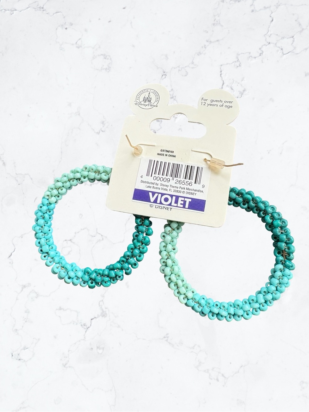 Disney Turquoise to Mint Beaded Hoop Earrings - Picture 3 of 3